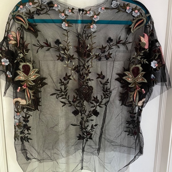 Embroidered Sheer Top - Picture 4 of 7